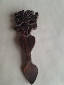 Decorative Wooden Welsh Spoon