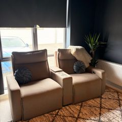 Cinema 2-Seater Electric Recliner Sofa (Beige) -GREAT CONDITION