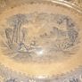Large Rare Antique Blue Staffordshire Platter Rhine Scene 19th Century Image 2