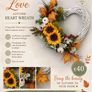 55cm white wicker autumnal wreath Image 2