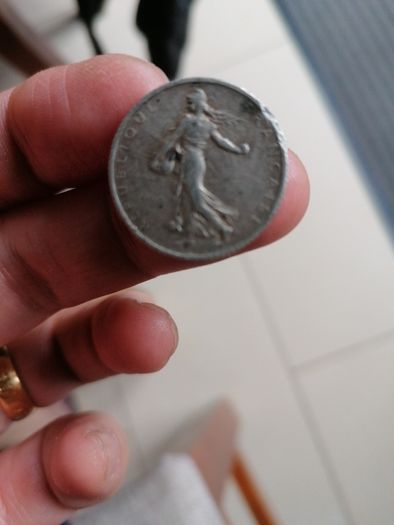 1915 France Silver One Franc Coin
