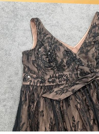 NWT Tia Black Lace Sequin Dress EU 44 UK 18