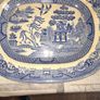 Victorian Very Large Antique Blue and White Food Serving Platter, postage available on all my items Image 2