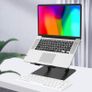 Adjustable Laptop Stand for Desk, Metal Foldable Laptop Riser, Portable Laptop Holder Desktop Book Stands, Ventilated Cooling Computer Notebook Stand Image 7