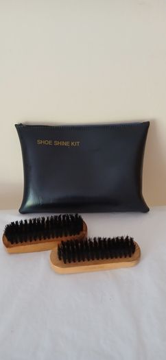 Vintage Travel Shoe Care Kit. GREAT WALL Bag and brushes