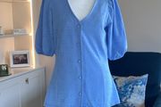 Ladies Cornflower Blue Blouse by Gallery, Size UK 10 / EU 38
