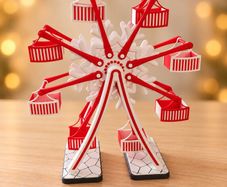Snowflake Christmas Ferris Wheel, Rotating Centrepiece 3D