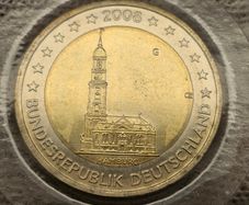Germany 2008 G Hamburg 2 Euro Coin Beautiful Uncirculated