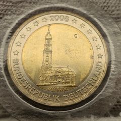 Germany 2008 G Hamburg 2 Euro Coin Beautiful Uncirculated