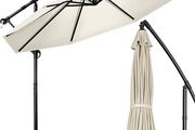 Parasol, Diameter 300 cm with Crank, Cantilever Parasol with Stand, Garden Parasol, UV Protection, Aluminium, Crank Parasol, Market Parasol,