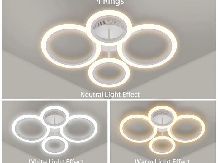 Modern LED Ceiling Lights Indoor Lighting Lamp Chandelier Stepless Dimming with Remote Control For Living Room Bedroom Kitchen