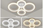Modern LED Ceiling Lights Indoor Lighting Lamp Chandelier Stepless Dimming with Remote Control For Living Room Bedroom Kitchen