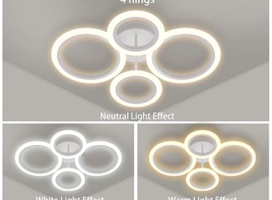 Modern LED Ceiling Lights Indoor Lighting Lamp Chandelier Stepless Dimming with Remote Control For Living Room Bedroom Kitchen