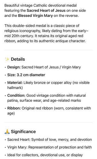 Antique Vintage Religious Medal