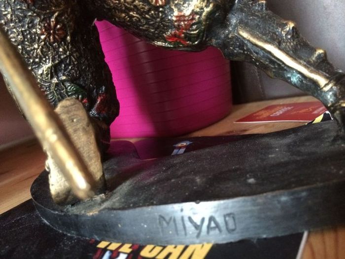 A fine bronze of a samurai signed  MIYAO