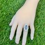 Antique 1920s Sapphire & Diamond Cluster Ring - 18ct White Gold & Platinum Image 10