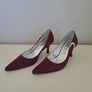 BARIANO Raspberry Satin High Heel Shoe Size 4 Image 2