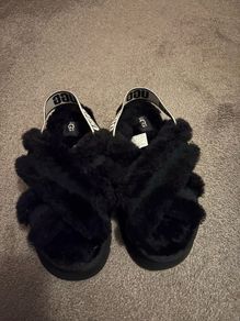 Ugg black platform slippers