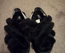 Ugg black platform slippers