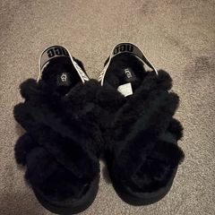 Ugg black platform slippers