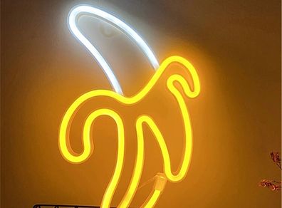 LED Banana Neon Light for Home Decor Battery&USB Operated 28.5cm x 19.5cm x 2cm