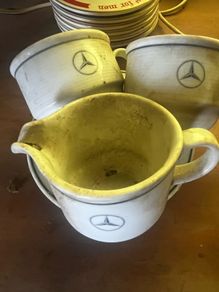Mercedes Benz cups , milk jug and saucers