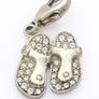 925 Sterling Silver CZ Ballet Slippers Charm Image 3