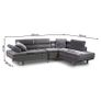 Grey velvet Premium 262cm Corner Chaise Sofa. Image 5