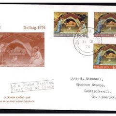 1976 Ireland Christmas Commemorative Stamps Post and Telegraph First Day Cover (FDC)