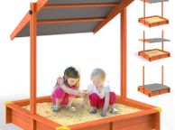 main image for ad Sandpit  Sand box  wooden sandpit with Sun Canopy UV Protection 50+ Sandbox