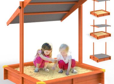 Sandpit  Sand box  wooden sandpit with Sun Canopy UV Protection 50+ Sandbox