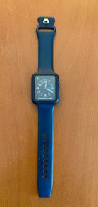 Navy Apple Watch strap + screen protector