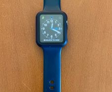 Navy Apple Watch strap + screen protector