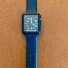 Navy Apple Watch strap + screen protector