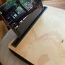 Kikkerland IPad, IPhone Tablet Holder Tray - For a bed, plane, while you eat - wood finish with padding Image 2
