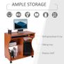 Multi Storage Compact Work Desk, with Wheels Image 3