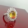 Silver Rainbow Genesis Quartz & Zircon "Sunburst" Ring Image 5