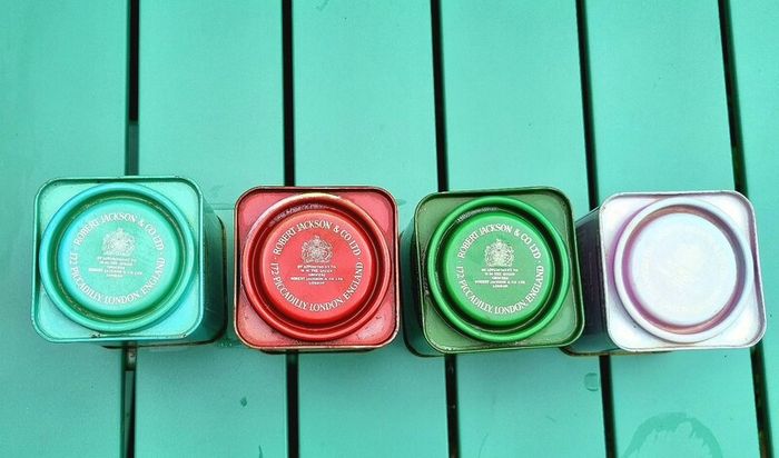 Vintage tea caddies (4) Jacksons of Picadilly