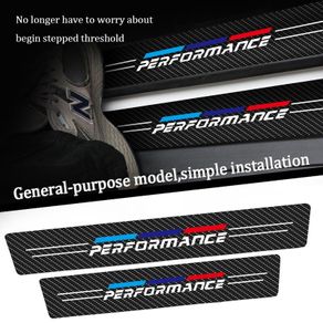 4Pcs M Performance Sport Car Carbon Stickers Threshold For BMW Logo Anti Scratch Door Sill Protector E36 E46 E39 E60 E90 X1X5 X3 X6 F10 F20 G20 M3 M4 M5