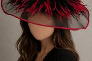 Ted Moreland of Dublin red and black occasion hat