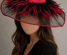 Ted Moreland of Dublin red and black occasion hat