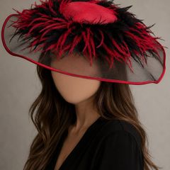 Ted Moreland of Dublin red and black occasion hat
