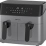 NEW SALE Dual Air Fryer Extra Large Family Size Double XL 9 Litre with 8 Pre-Set Menus for Oil Free & Low Fat Healthy Cooking, Easy Clean Metal Interior, 99-Minute Timer - Stainless Steel MULTIPLE COLOURS AVAILABLE Image 4
