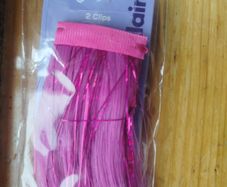 pink faux hair clip in extension 4 pack