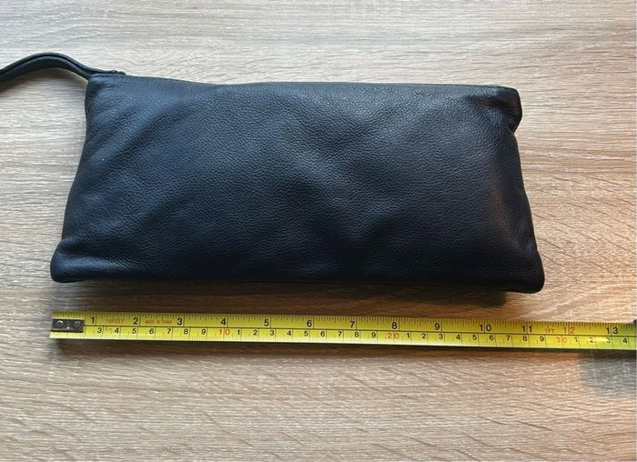 Leather Clutch Bag with Hand Strap