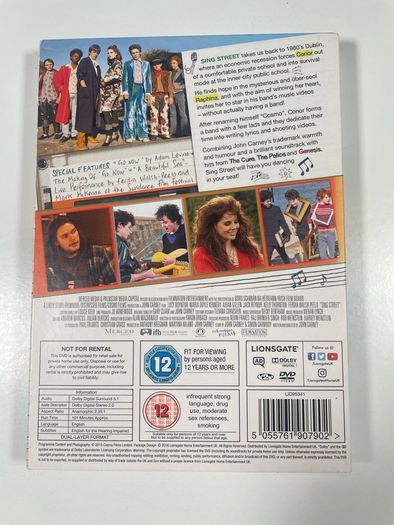 DVD Singstreet [2015] region 2 Ireland,UK complete with box, slipcase and movie