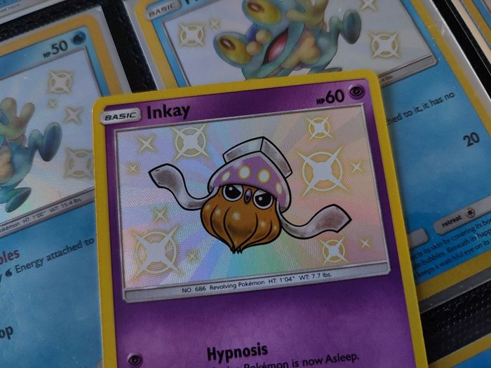 Inkay ! Baby Shiny ! Shiny Rare ! from Hidden Fates Set ! 2019 ! Pokemon Card !