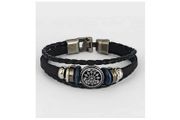 Men's Leather &amp; Metal Alloy Bracelet - great gift