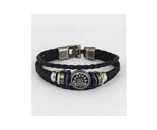 Men's Leather & Metal Alloy Bracelet - great gift