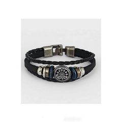 Men's Leather & Metal Alloy Bracelet - great gift
